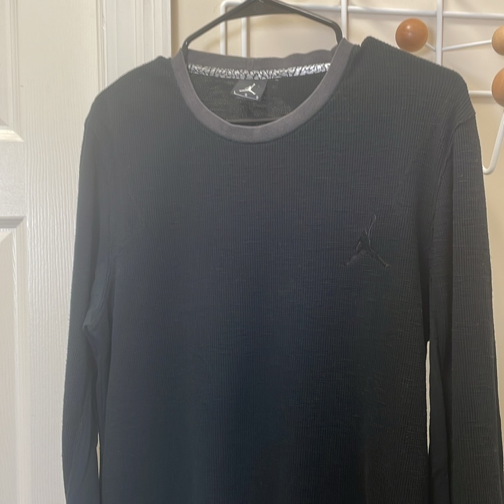 Jordan - Long Sleeve Waffle Sporty Shirt - Black - L